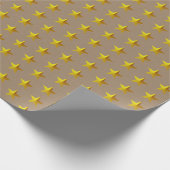 クラフト素朴金ゴールド星 ラッピングペーパー (角)