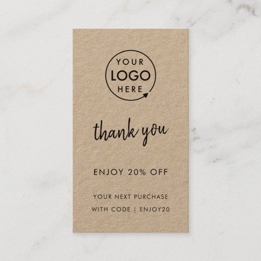 クラフト素朴 |ありがとうございますビジネスロモダンゴ 割引カード (正面)