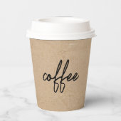クラフト素朴「コーヒー」ミニマリストのスクリプト 紙コップ (裏面)