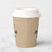クラフト素朴「コーヒー」ミニマリストのスクリプト 紙コップ (右)