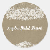 クラフト素朴&レースファームハウスバーンシック ラウンドシール (正面)