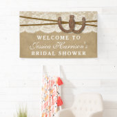 クラフト素朴&レースホースシューブライダルシャワー 横断幕 (インサイチュ)