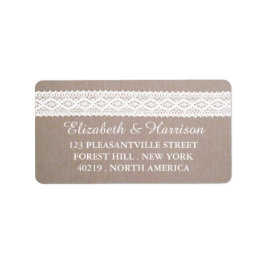 クラフト素朴&ヴィンテージホワイトレース結婚ズ ラベル