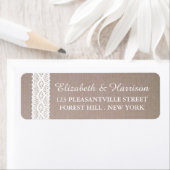 クラフト素朴&ヴィンテージホワイトレース結婚ズ ラベル (インサイチュ)