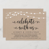 クラフト結婚式の駆け落ち、お祝いしましょう 招待状 (正面/裏面)