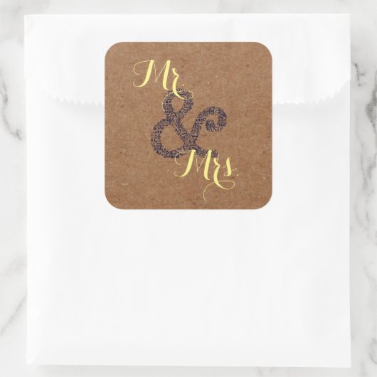 クラフト結婚秋の夫妻のパーティー スクエアシール (バッグ)