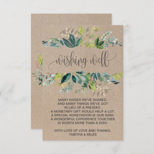クラフト結婚葉の願い井戸 エンクロージャーカード (正面/裏面)