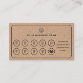 クラフト背景コーヒーカップQRコードあなたのロゴを追加 ロイヤリティカード (正面)