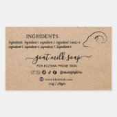 クラフト自家製ヤギ石鹸ラベル長方形シール 長方形シール (正面)