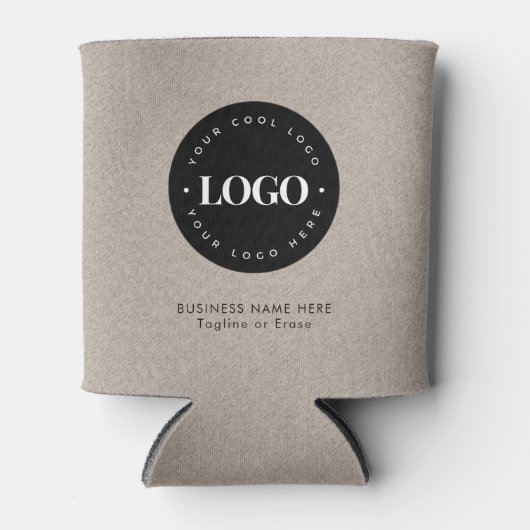 クラフト自然カスタムビジネス会社ロゴ文字 缶クーラー (正面)