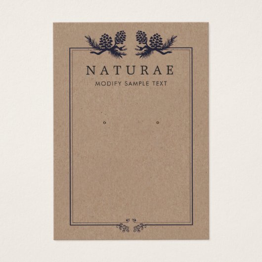 クラフト自然パイン素朴コーンのイヤリング表示 (正面)