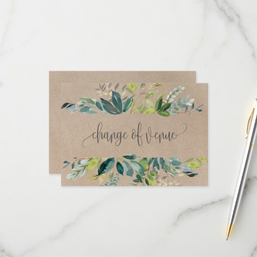 クラフト葉の変更の会場詳細カード 出欠カード (正面/裏面インサイチュ)