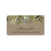 クラフト葉の緑の葉水の色のアドレス ラベル (正面)