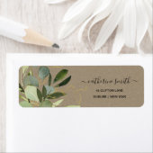 クラフト葉の緑の金ゴールド葉の水の色のアドレス ラベル (インサイチュ)