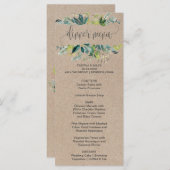 クラフト葉ディナーメニューカード メニュー (正面/裏面)