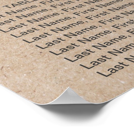 クラフト葉リースモノグラム座席表 ポスター (角)