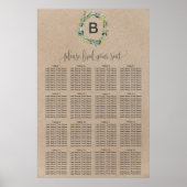 クラフト葉リースモノグラム座席表 ポスター (正面)