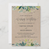 クラフト葉 |モノグラムバッキング夕べ披露宴 招待状 (正面)