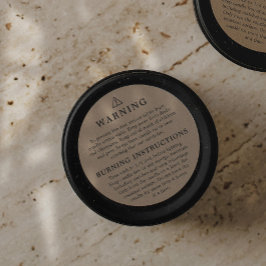 クラフト警告の燃焼指示キャンドルラベル ラウンドシール