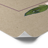 クラフト赤面バーガンディフローラベビーシャワーウェルカム ポスター (角)