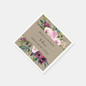 クラフト赤面バーグンフローラ束ブライダルシャワー スタンダードカクテルナプキン (角)