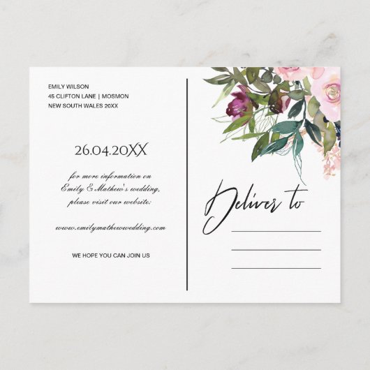 クラフト赤面ブルゴーニュフローラバンチセーブ 案内ポストカード (裏面)