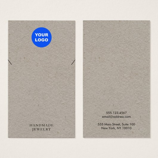 クラフト追加ロゴネックレスブレスレット表示カード (正面&裏面)