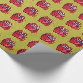 クラフト金ゴールドのイチゴ ラッピングペーパー (角)