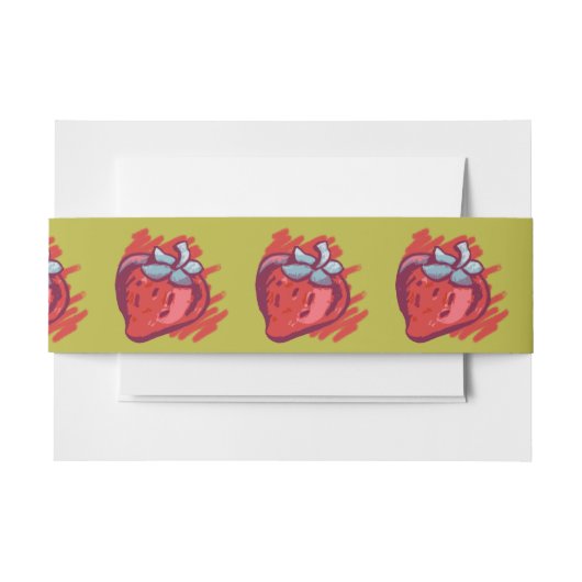 クラフト金ゴールドのイチゴ 招待状ベリーバンド (正面例)