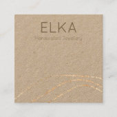 クラフト金ゴールドドットスクエアイヤリングディスプレイカード スクエア名刺 (正面)