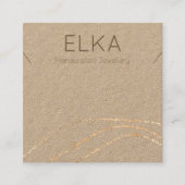 クラフト金ゴールドドットスクエアネックレスディスプレイカード スクエア名刺 (正面)