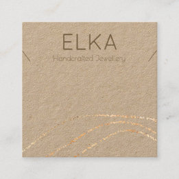 クラフト金ゴールドドットスクエアネックレスディスプレイカード スクエア名刺