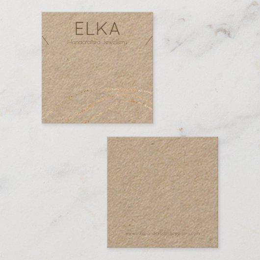 クラフト金ゴールドドットスクエアネックレスディスプレイカード スクエア名刺 (正面/裏面)