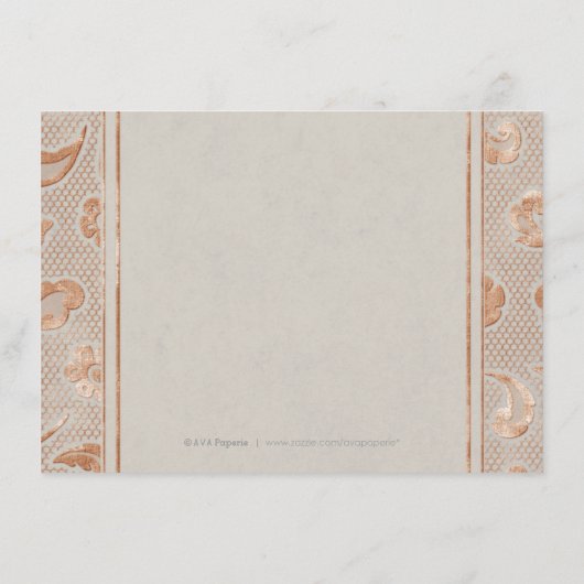 クラフト金ゴールドレース田舎の結婚式場 エンクロージャーカード (裏面)