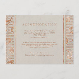 クラフト金ゴールドレース田舎の結婚式場 エンクロージャーカード