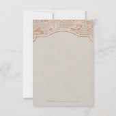 クラフト金ゴールドレース素朴な国のウェディング感謝していユーザ サンキューカード (裏面)