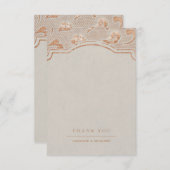 クラフト金ゴールドレース素朴な国のウェディング感謝していユーザ サンキューカード (正面/裏面)