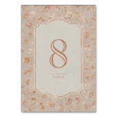 クラフト金ゴールドレース素朴な田舎のウェディングテーブルカード テーブルナンバー (裏面)