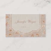 クラフト金ゴールドレース素朴な田舎の結婚式座席表 プレイスカード (正面)