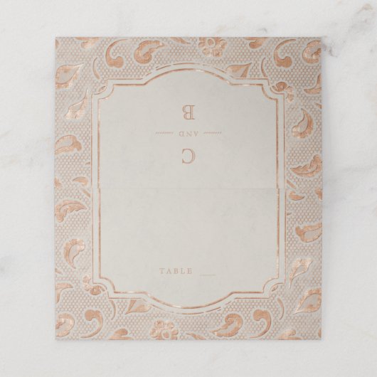 クラフト金ゴールドレース素朴な田舎の結婚式座席表 プレイスカード (外部開封)