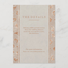 クラフト金ゴールドレース素朴な田舎の結婚式詳細カード エンクロージャーカード