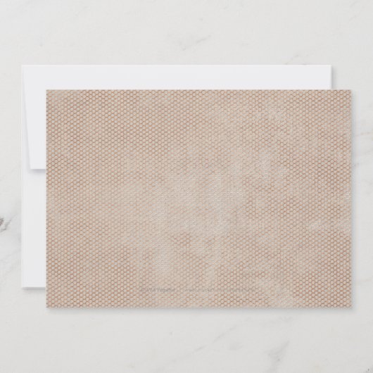 クラフト金ゴールドレース素朴な結婚式の日付を保存 セーブザデート (裏面)