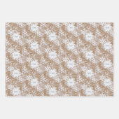 クラフト雪パーソナライズされた片3名冬 ラッピングペーパーシート (正面2)