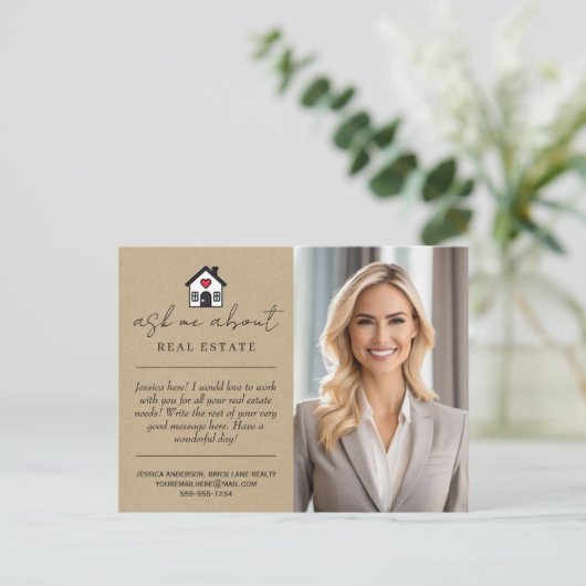 クラフト頼紙私はエステートプロモーション実在について ポストカード (スタンド正面)