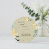 クラフト黄緑色フローラ赤ちゃんシャワー招待状 サンキューカード (スタンド正面)