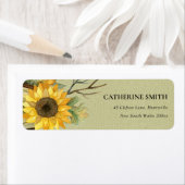 クラフト黄色ひまわり水カラーフローラアドレス ラベル (インサイチュ)