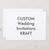 クラフト100lb 7" x 5" ウェディング招待状 招待状 (正面/裏面)