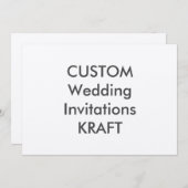 クラフト100lb 7" x 5"結婚式招待状 招待状 (正面/裏面)