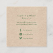 クラフト|の会合媒体の粋で素朴で白い花柄 スクエア名刺 (裏面)