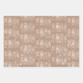 クラフト・アンド・ホワイト・スカンジナモダンビア  ラッピングペーパーシート (正面)